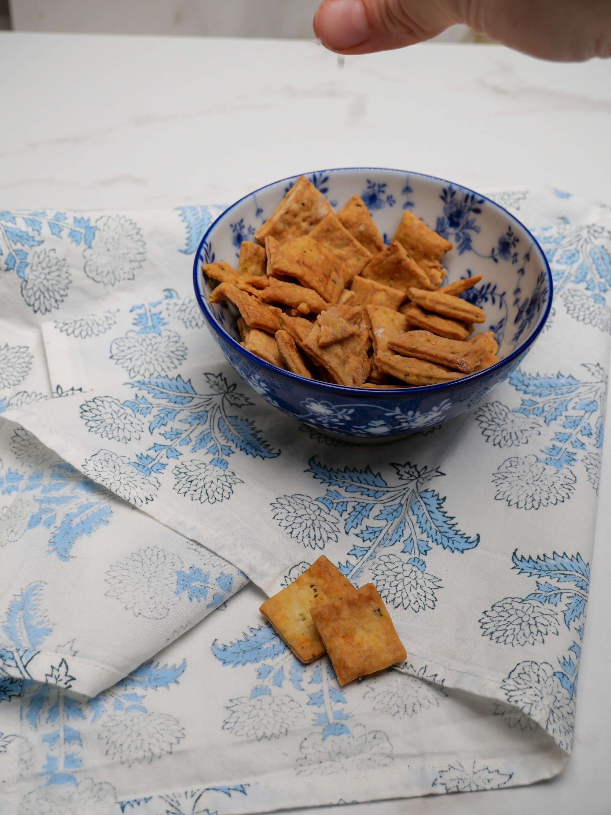 Cheddar Rosemary Sourdough Discard Crackers