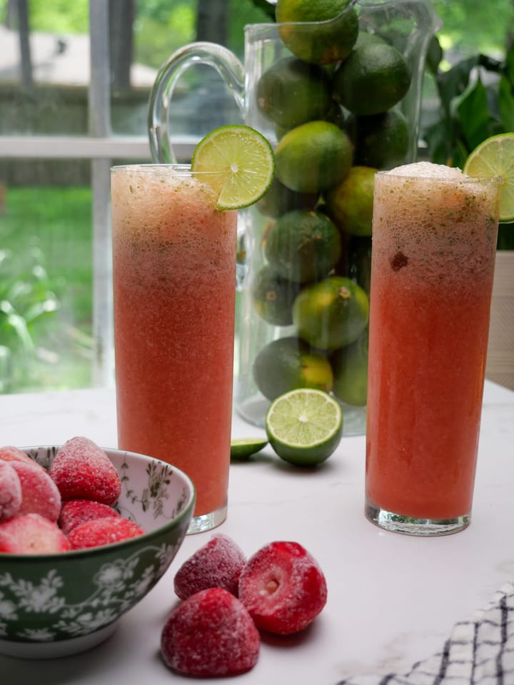 Strawberry Lime Mint Mocktails
