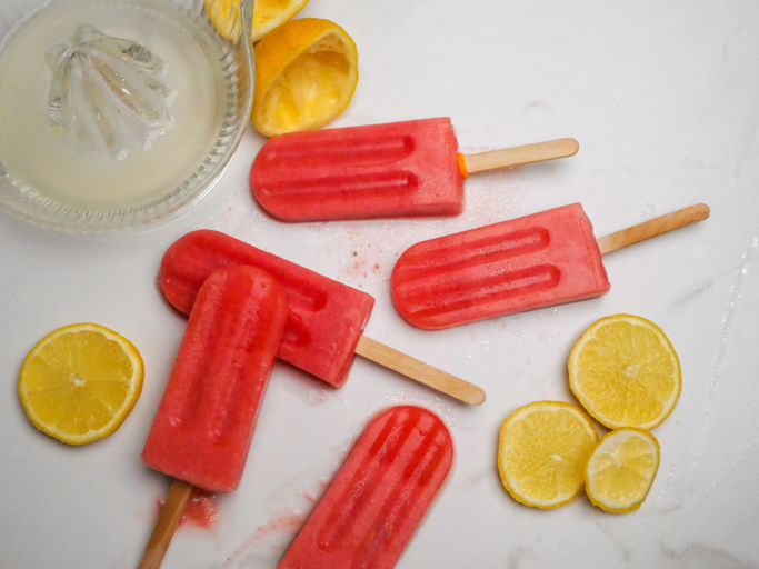 Strawberry Lemonade Popsicles